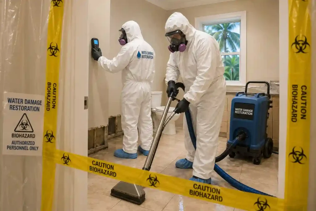 bathroom cleaning up